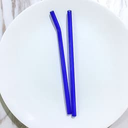Ống Hút Thủy Tinh Lẻ Thẳng/Cong - Nhiều Màu - 20cm x 0.8cm
