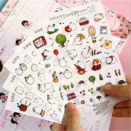 Sticker Dán Trang Trí Molang và Piu Piu ( Trang Trí Sổ Kế Hoạch, Sổ Nhật Ký) | Nhiều Mẫu