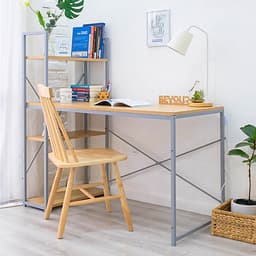 Bàn Làm Việc BEYOURs Neuly Table Gỗ Chân Sắt Phối Kệ Sách Đa Năng
