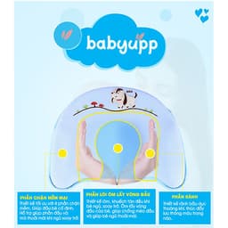 Gối cao su non chống méo đầu, bẹp đầu, nghẹo cổ, còm lưng cho bé. Gối cho trẻ sơ sinh Babyupp