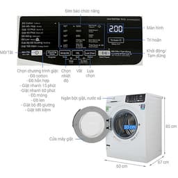 Máy Giặt Cửa Trước Inverter Electrolux EWF9025BQ (9kg) - Hàng Chính Hãng