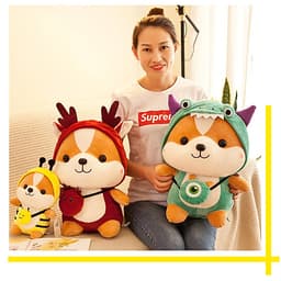 Thú Bông Chó Shiba Hóa Trang Cosplay Ngộ Nghĩnh 25cm Quà Tặng Siêu Dễ Thương