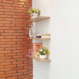 Bộ 3 Kệ Gỗ Trang Trí Treo Tường Giấu Chân 40cm x 15cm KT117  (Nhiều màu)