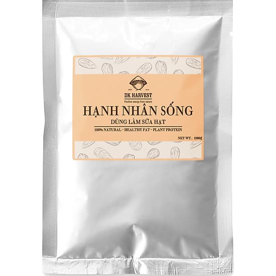 Hạt Hạnh Nhân Sống DK Harvest Dùng làm Sữa Hạt