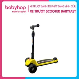 Xe trượt scooter Babyfast 3 bánh an toàn cho trẻ em của Babyhop chịu lực 90kg phù hợp cho cả bé trai và gái, bánh xe phát sáng vĩnh cửu, rèn luyện vận động, tăng chiều cao cho bé - Hàng chính hãng