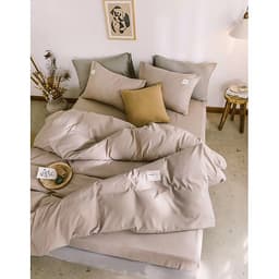 Bộ 4 món chăn ga gối cotton Tici cao cấp TC45 hàng đẹp (set gồm 1 ga, 1 chăn có khóa lồng được ruột, 2 vỏ gối)