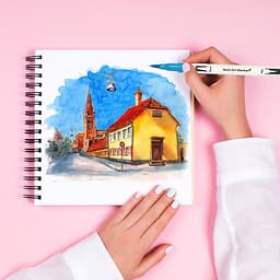 Dual Tip Brush Pens Art Markers Set Flexible Brush & 0.4mm Fineliner Tips Watercolor Color Pens Perfect for