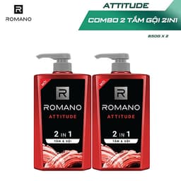 Combo 2 Tắm gội 2 trong 1 Romano hương nước hoa 650g/chai