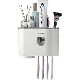 Bộ Nhả Kem Đánh Tự Động OENON, Kệ Treo Bàn Chải Nhà Tắmg Dán Tường Kèm Cốc Hút Từ Tính - OEKEM