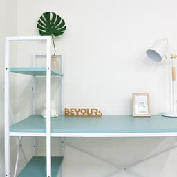 Bàn Làm Việc BEYOURs Neuly Table Gỗ Chân Sắt Phối Kệ Sách Đa Năng