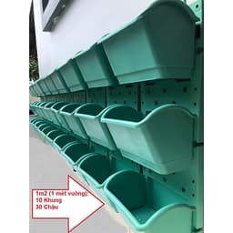 1m2 Vườn tường HOLO - Khung chậu nhựa trồng cây trồng rau trồng hoa trên tường - Nhiều màu (10 khung + 30 chậu)