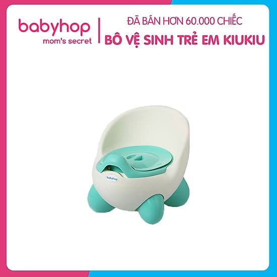 Bô vệ sinh trẻ em Kiu Kiu Babyhop cho bé từ 6 tháng đến 5 tuổi chống trơn trượt có chỗ dựa và khay