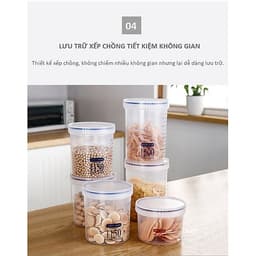 Hộp Đựng Thức Ăn Đa Năng Bằng Nhựa Loại Nắp Vặn Tròn Blackinner GR01 - Ba Dung Tích - Hàng Chính Hãng