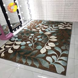 Thảm trải sàn Sofa sang trọng hiện đại trang trí phòng khách Bali in 3D Nhung nỉ lì cao cấp BL09 - Khối tròn vàng