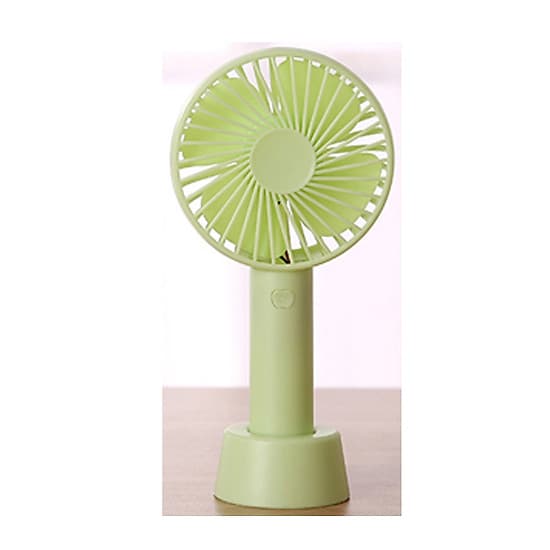 Quạt Mini Cầm Tay Tích Điện 3 Tốc Độ Gió, có đế để bàn (Giao màu ngẫu nhiên)