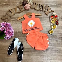 Combo 4 Bộ quần áo bé gái từ 8kg đến 35kg,vải cotton 100% mềm mại 4 chiều, thấm hút mồ hôi tốt, áo 2 dây,hình hoa cúc dễ thương