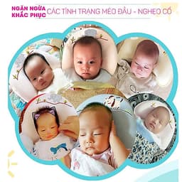 Gối cao su non chống méo đầu, bẹp đầu, nghẹo cổ, còm lưng cho bé. Gối cho trẻ sơ sinh Babyupp