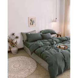 Bộ 4 món chăn ga gối cotton Tici cao cấp TC45 hàng đẹp (set gồm 1 ga, 1 chăn có khóa lồng được ruột, 2 vỏ gối)