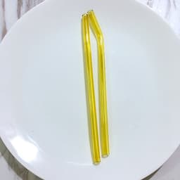 Ống Hút Thủy Tinh Lẻ Thẳng/Cong - Nhiều Màu - 20cm x 0.8cm