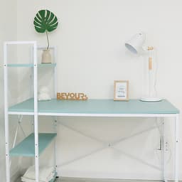Bàn Làm Việc BEYOURs Neuly Table Gỗ Chân Sắt Phối Kệ Sách Đa Năng