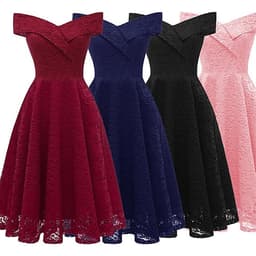 Váy Ren Dự Tiệc Nữ Hở Vai Phong Cách Cổ Điển