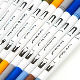 Dual Tip Brush Pens Art Markers Set Flexible Brush & 0.4mm Fineliner Tips Watercolor Color Pens Perfect for