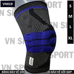 Băng Bảo Vệ Khớp Gối 360º VNS - VN019, Hỗ Trợ Chấn Thương Gối, Bảo Vệ Dây Chằng Gối, Sụn Chêm, Bánh Chè Gối, Đau Nhức Khớp Gối, Thoái Hóa Khớp Gối
