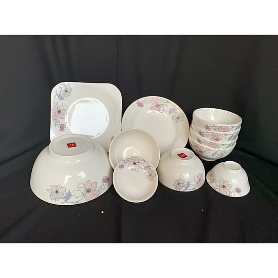 Bộ đồ ăn gốm sứ cao cấp 11 món :bát, đĩa, tô, chén  gốm sứ  