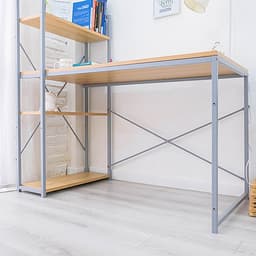 Bàn Làm Việc BEYOURs Neuly Table Gỗ Chân Sắt Phối Kệ Sách Đa Năng