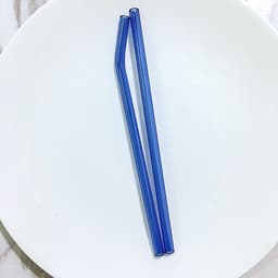Ống Hút Thủy Tinh Lẻ Thẳng/Cong - Nhiều Màu - 20cm x 0.8cm