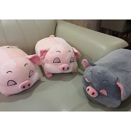 GỐI MỀN heo phê ngủ 3 trong 1, 4 chiều siêu mịn, bộ chăn gối văn phòng