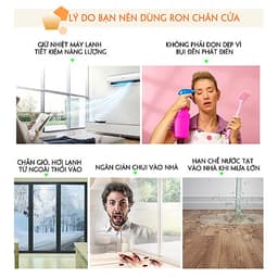 Ron Dán Chân Cửa Legaxi Keo Đỏ Cải Tiến Ngăn Bụi và Côn Trùng 25 35 45 60 110mm 