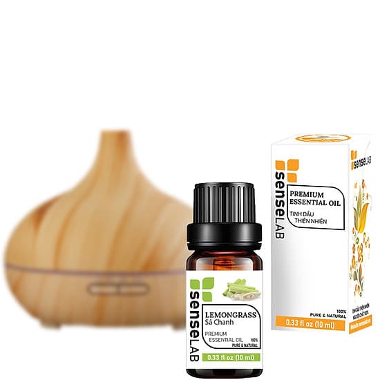 Máy khuếch tán tinh dầu bí ngô + Tinh dầu Sả Chanh thiên nhiên 10ml. máy xông tinh dầu