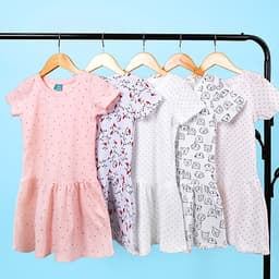 Váy Bé Gái 3-12 Tuổi Ngắn Tay MEEJENA Váy Cho Bé Gái Đủ Họa Tiết Vải Thun Hoa - 1571