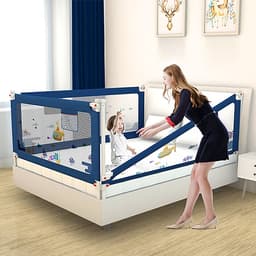 Thanh chắn giường cho bé an toàn cao cấp chống kẹt, cao tới 105cm, hạ được 1 góc, 24 nắc điều chỉnh mẫu mới nhất trượt lên xuống (Giá 1 thanh) 