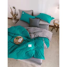 Bộ 4 món chăn ga gối cotton Tici cao cấp TC45 hàng đẹp (set gồm 1 ga, 1 chăn có khóa lồng được ruột, 2 vỏ gối)