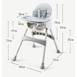 Ghế tập ăn dặm ăn bột đa năng cao cấp thiết kế Hàn Quốc 3 nấc điều chỉnh độ cao