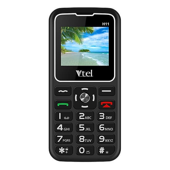 Điện thoại Vtel Happy H11 (Điện thoại cho người già - 2 Sim) - Gọi SOS khẩn,  Số To, Chữ To, Loa to, FM loa ngoài, Pin lớn, Thiết Kế Đẹp - Hàng Chính Hãng