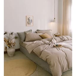 Bộ 4 món chăn ga gối cotton Tici cao cấp TC45 hàng đẹp (set gồm 1 ga, 1 chăn có khóa lồng được ruột, 2 vỏ gối)