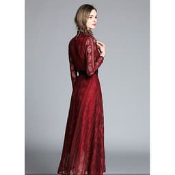 Đầm maxi dài tay Jacquared có đai
