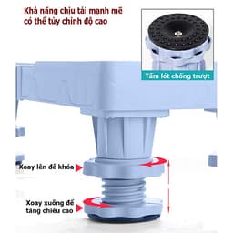 Chân đế máy giặt tủ lạnh inox cao cấp tải trọng 1000kg - hàng nhập khẩu