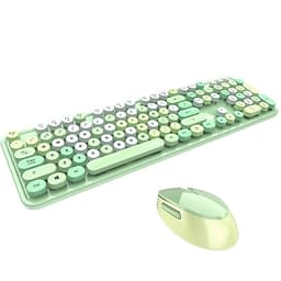 Bàn phím và chuột màu hỗn hợp trò chơi 2.4Ghz không dây Vintage Universal Bàn phím và bàn chơi game dành cho nữ