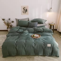 Bộ 4 món chăn ga gối cotton Tici cao cấp TC45 hàng đẹp (set gồm 1 ga, 1 chăn có khóa lồng được ruột, 2 vỏ gối)