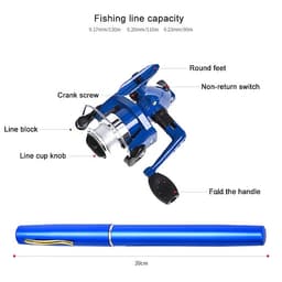 [TIỆN LỢI] COMBO bộ cần câu bút bi mini kèm máy câu 1m/1m4 (máy câu đã quấn sẵn dây cước), cần câu bút máy đứng câu tôm câu mực thu nhỏ siêu nhẹ, mua can cau but