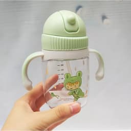 Bình tập uống nước cho bé Lock&Lock 240ml 350ml - Hàng chính hãng, chất liệu nhựa Tritan, có ống hút, có quai cầm, chống sặc, họa tiết ngẫu nhiên