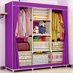 Tủ Quần Áo miDoctor Cải Tiến Thế Hệ Mới, Tủ Vải Quần Áo 3 Buồng 8 Ngăn 1,7m Cao Cấp