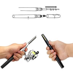 [TIỆN LỢI] COMBO bộ cần câu bút bi mini kèm máy câu 1m/1m4 (máy câu đã quấn sẵn dây cước), cần câu bút máy đứng câu tôm câu mực thu nhỏ siêu nhẹ, mua can cau but