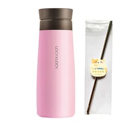 Bình Giữ Nhiệt Lock&Lock Macaron 450ml LHC4230 - Hàng Chính Hãng, Chất Liệu Thép Không Gỉ, Có Lưới Lọc Trà Tiện Dụng Kèm Ống Hút Inox 304
