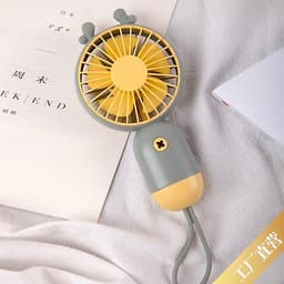 Quạt Mini Cầm Tay Sạc USB 500Mah Nhỏ Gọn Kèm Dây Đeo Hình Có Tai Xinh Xắn