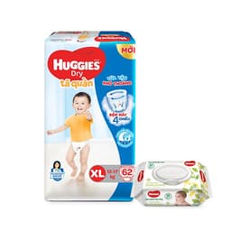 Tã quần Huggies Super Jumbo M74 - L68 - XL62 - XXL56 [Tặng khăn ướt 64 tờ] 